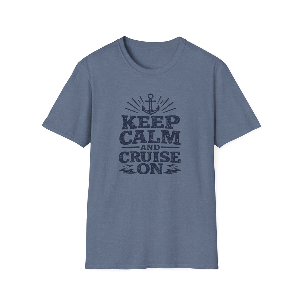Keep Calm and Cruise (Navy Print) On T-Shirt