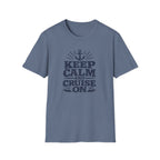 Keep Calm and Cruise (Navy Print) On T-Shirt