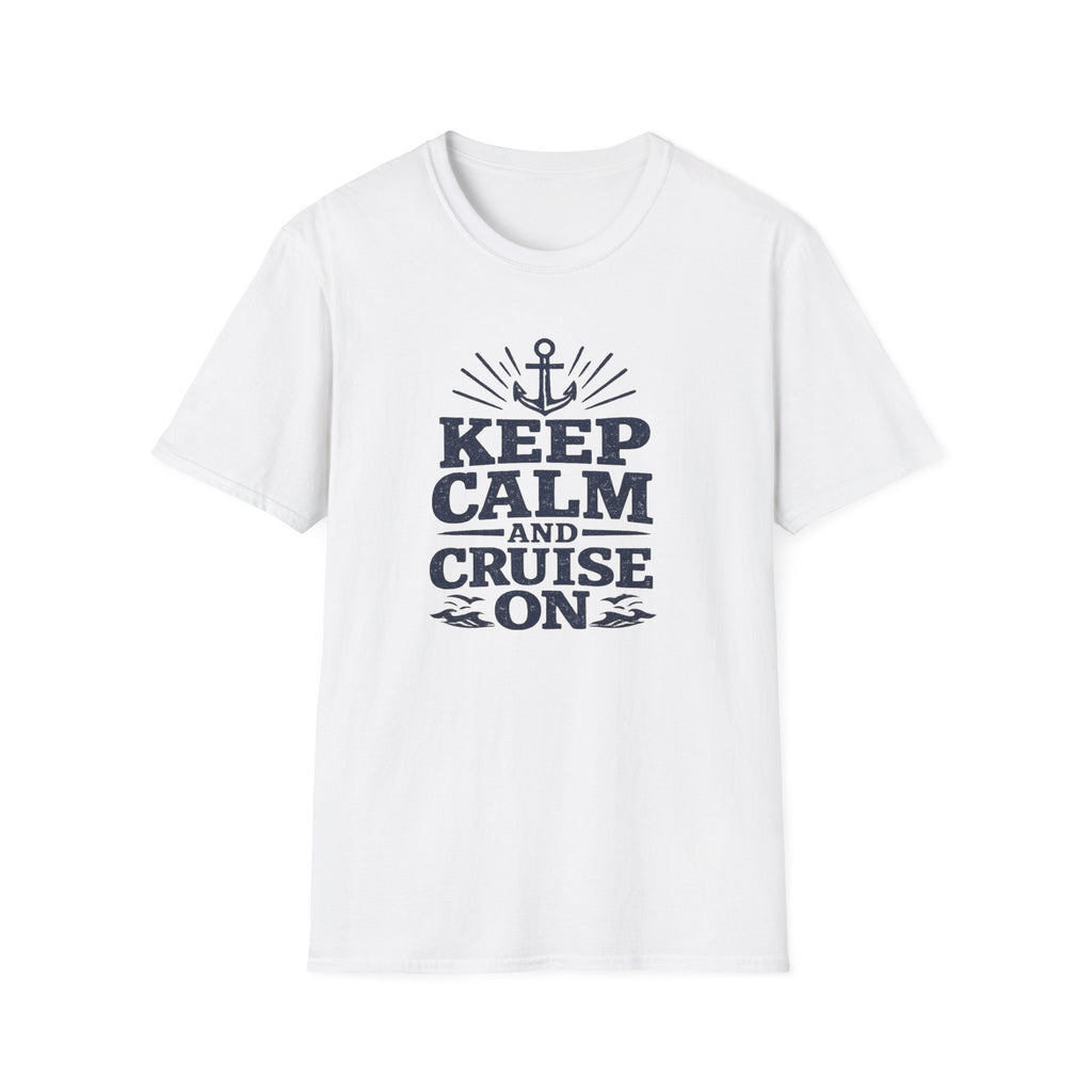 Keep Calm and Cruise (Navy Print) On T-Shirt