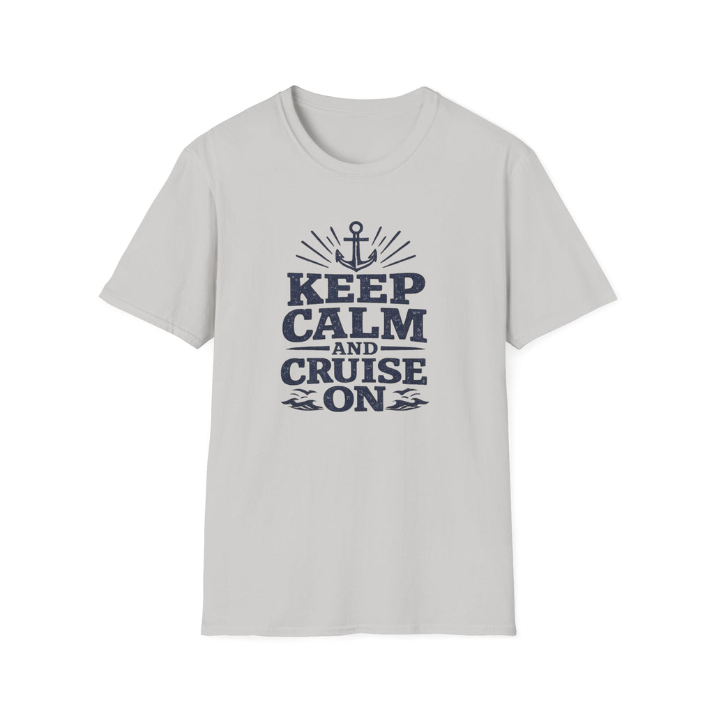 Keep Calm and Cruise (Navy Print) On T-Shirt