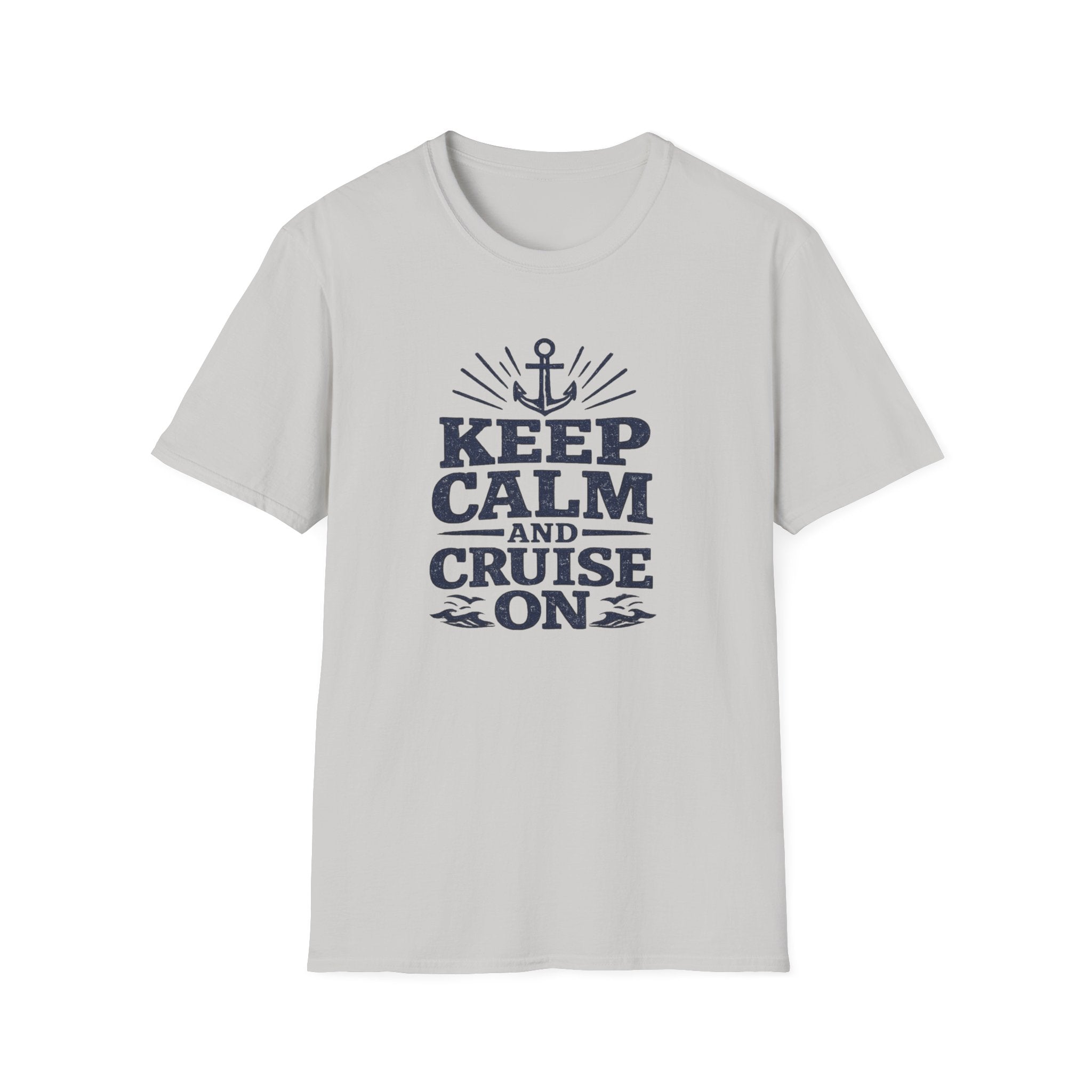 Keep Calm and Cruise (Navy Print) On T-Shirt