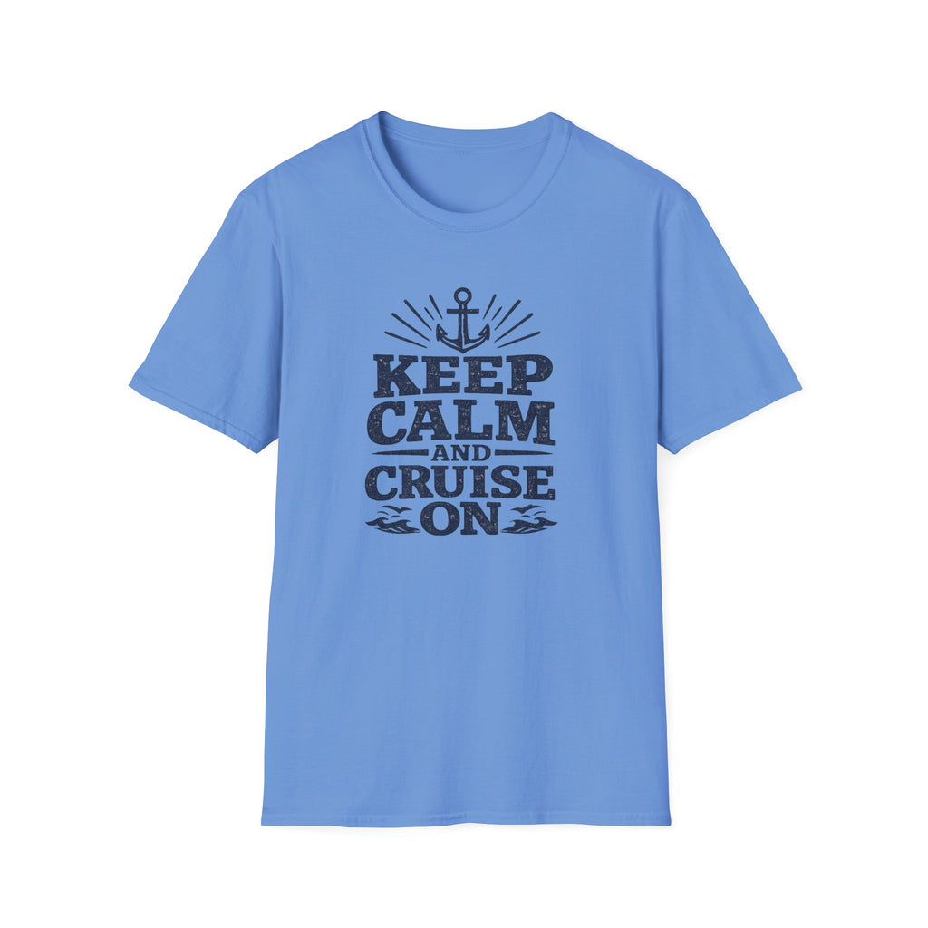 Keep Calm and Cruise (Navy Print) On T-Shirt