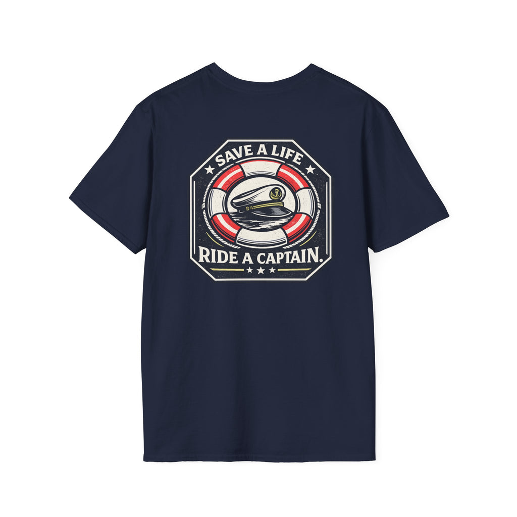 Save A Life Ride A Captain (Back Design) T-Shirt