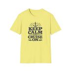 Keep Calm and Cruise (Navy Print) On T-Shirt