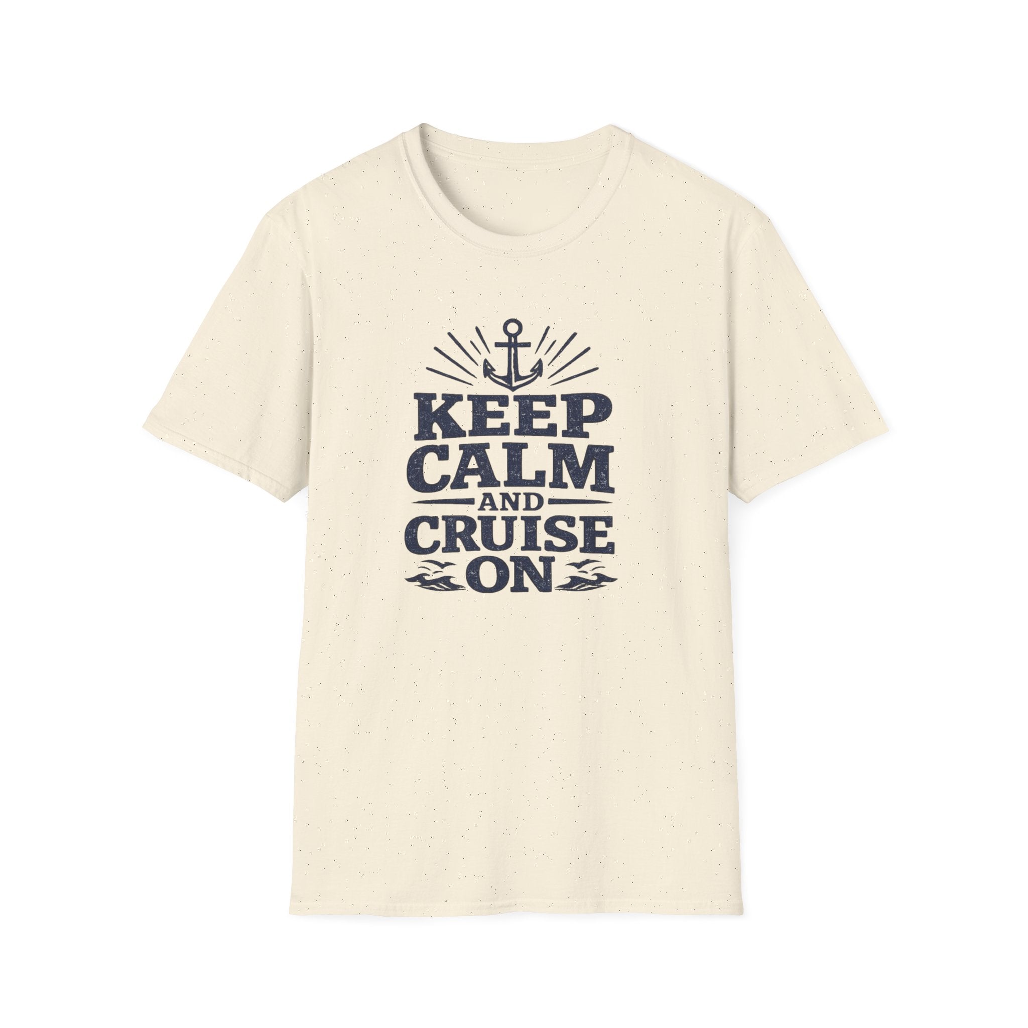 Keep Calm and Cruise (Navy Print) On T-Shirt
